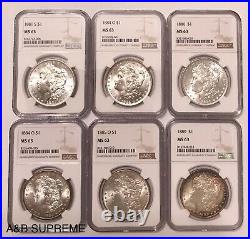 (1) Morgan Dollar NGC MS 63 1878-1904 From OBW Roll CHOICE-GEM Bu Unc 90% Silver