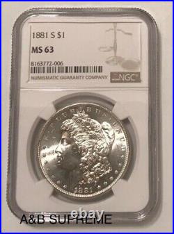 (1) Morgan Dollar NGC MS 63 1878-1904 From OBW Roll CHOICE-GEM Bu Unc 90% Silver