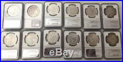 12- U. S. Morgan Silver Dollars Ngc Ms-63, 1879-86, 1889, 1896,97,98,1900 Rainbow