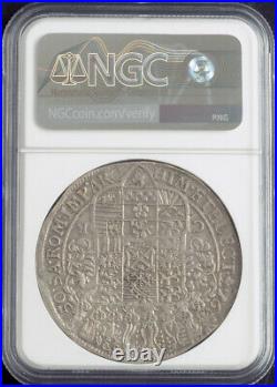 1650, Saxony, John George I. Large Silver Thaler (Rix Dollar) Coin. NGC AU-53