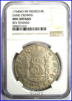 1754-MO Mexico Pillar Dollar 8 Reales Coin 8R NGC Uncirculated Detail (UNC MS)