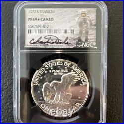 1776-1976 Eisenhower Silver Dollar NGC PF 69 CAMEO CHARLIE DUKE SIGNED