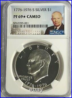 1776 -1976 S Ngc Pf69 Star Cameo Proof Silver Eisenhower Dollar Bicentennial Ike