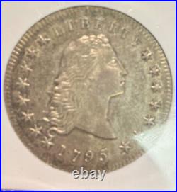 1795 $1 Flowing Hair Silver Dollar 2 Leaves, NGC MS 61 Extremely Rare
