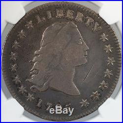 1795 Flowing Hair Silver Dollar Coin $1 NGC VF Details Obverse Damage