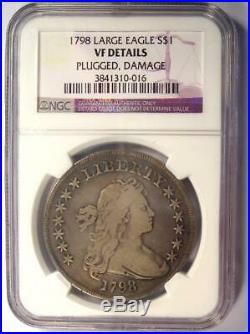 1798 Draped Bust Silver Dollar $1 Certified NGC VF Details Rare Coin