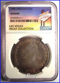 1798 Draped Bust Silver Dollar $1 Coin Certified NGC Genuine VG Details