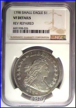 1798 SMALL Eagle Draped Bust Silver Dollar $1 NGC VF Details Looks XF