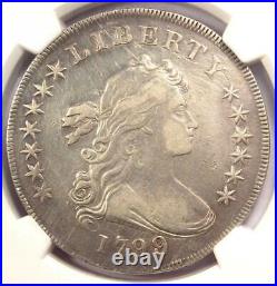 1799/8 Draped Bust Silver Dollar $1 13 Stars NGC XF Details Rare Overdate
