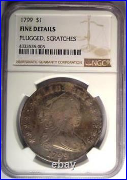 1799 Draped Bust Silver Dollar $1 Certified NGC Fine Details Rare Coin
