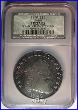 1799 Draped Bust Silver Dollar $1 Coin BB-165 NGC Fine Detail Rare