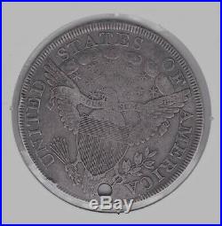 1800 silver dollar BB-184, good detail, full rim, holed