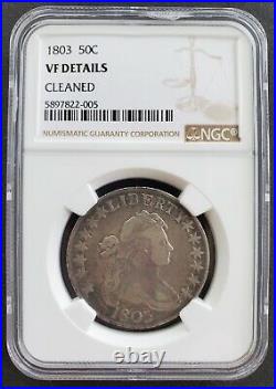 1803 Half Dollar 50¢ Silver Coin, NGC Certified VF Details