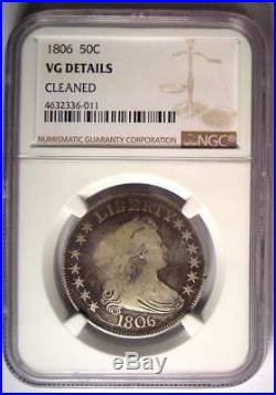 1806 Draped Bust Half Dollar 50C Coin Certified NGC VG Details Rare Type