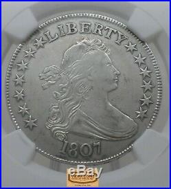 1807 Draped Bust Silver Half Dollar, NGC XF Details, Mintage 301,076 -#B17609
