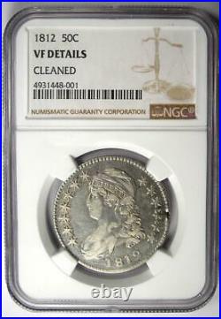 1812 Bust Half Dollar 50C Certified NGC VF Details Rare Date Coin