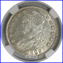 1829 50C Capped Bust Silver Half Dollar NGC AU Details Harshly Cleaned