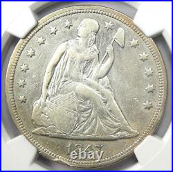 1847 Seated Liberty Silver Dollar $1 Certified NGC VF Detail Rare Date Coin