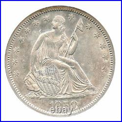 1858 Liberty seated Half Dollar, NGC MS 61