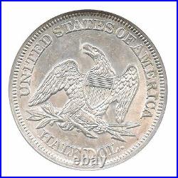 1858 Liberty seated Half Dollar, NGC MS 61