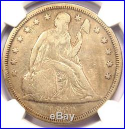 1860-O Seated Liberty Silver Dollar $1 Certified NGC Fine Details Rare Coin