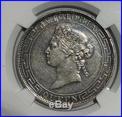 1868 Hong Kong Dollar Silver Coin NGC AU