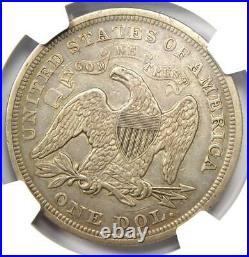 1869 Seated Liberty Silver Dollar $1 Certified NGC XF Detail (EF) Rare Date