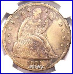 1871 Seated Liberty Silver Dollar $1 NGC XF Details Rare Certified Coin