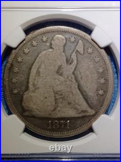1871 Seated Liberty Silver Dollar NGC G6 Great Workingman Dollar