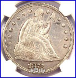 1872 Seated Liberty Silver Dollar $1 NGC AU Details Rare Early Date Coin