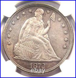 1872 Seated Liberty Silver Dollar $1 NGC Uncirculated Detail (UNC MS) Rare
