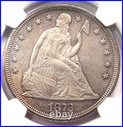 1872 Seated Liberty Silver Dollar $1 NGC Uncirculated Detail (UNC MS) Rare