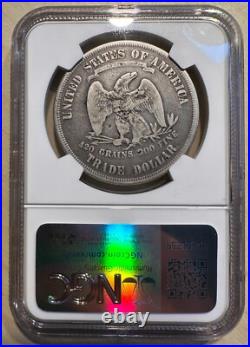 1873 Trade Dollar NGC VG-10 Silver Nice Surfaces Low Mintage Underrated Date 1873 Trade Dollar NGC VG-10 Silver Nice Surfaces Low Mintage Underrated Date