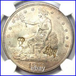 1874-CC Trade Silver Dollar T$1 Carson City Coin. NGC Uncirculated Detail UNC MS