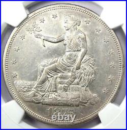 1875-CC Trade Silver Dollar T$1 Certified NGC AU55 Rare Carson City Coin