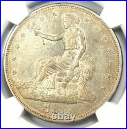 1875-CC Trade Silver Dollar T$1 NGC AU Details Rare Carson City Coin
