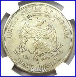 1875-S Trade Silver Dollar T$1 Coin Certified NGC AU Details with Chop Marks