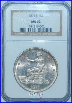 1877 S NGC MS62 Trade Silver Dollar