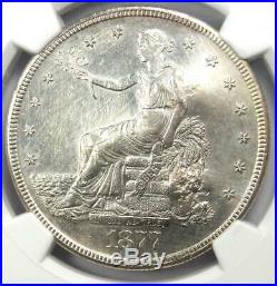1877-S Trade Dollar T$1 (Micro S) NGC Uncirculated with Chop Marks (UNC MS)