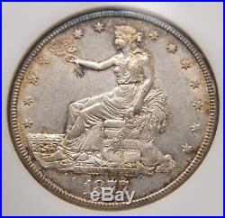 1877-S Trade Silver Dollar NGC AU55 Beautiful Toned Old Holder Fatty Gen 5