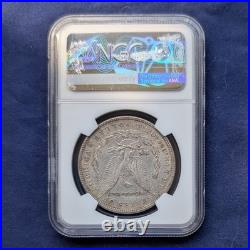 1878 $1 7 TF Tail Feathers Reverse of 1879 Silver Dollar NGC AU58. AM