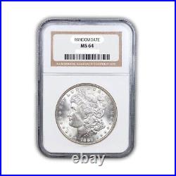 (1878 1904) Morgan Silver Dollar NGC Certified $1 MS 64 (random dates)