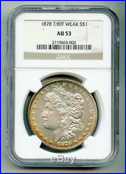 1878 7/8 TF Morgan Silver Dollar NGC AU 53 Weak