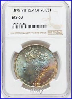 1878 7TF Reverse of 1878 NGC MS63 Morgan Silver Dollar 282007