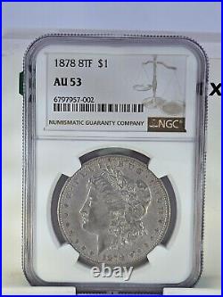 1878 8TF $1 Morgan Silver Dollar AU53 NGC CERTIFIED #479
