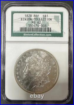1878 8TF Morgan Silver Dollar NGC MS62 Binion Collection
