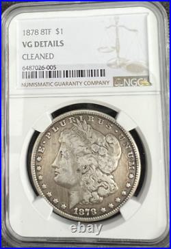 1878 8tf morgan silver dollar NGC Vg Cleaned