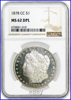 1878 CC $1 Morgan Silver Dollar NGC MS62 DPL Deep Proof Like Key Date Coin