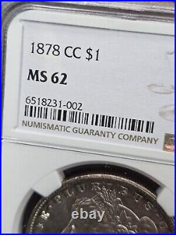 1878-CC Carson City $1 Morgan Silver Dollar MS62 NGC Cert# 6518231-002