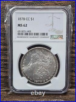 1878-CC Carson City $1 Morgan Silver Dollar MS62 NGC Cert# 6518231-002